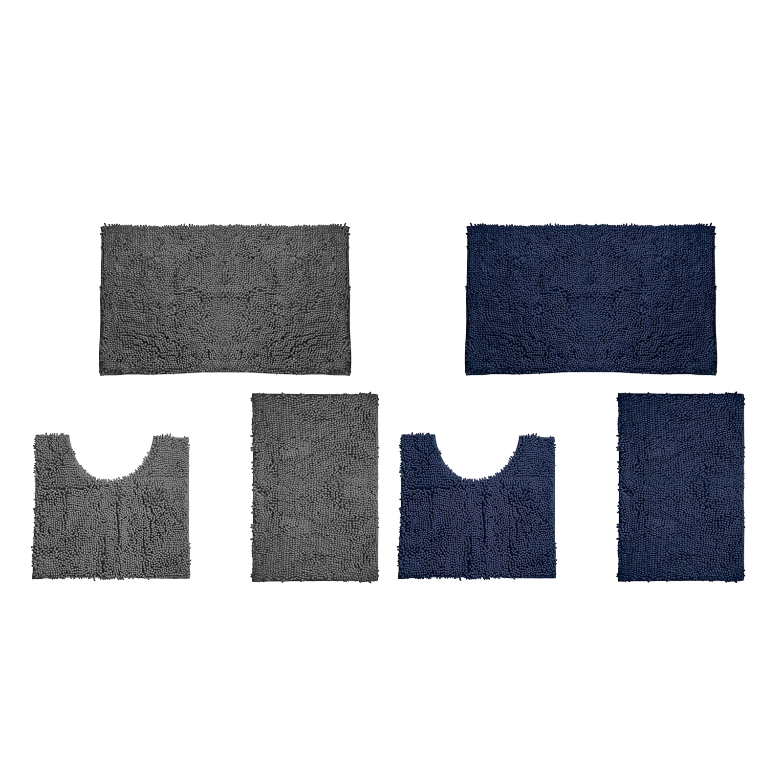 

3 Pieces Bathroom Rug Non Slip Shaggy Bath Mats for Bathroom Tub Shower