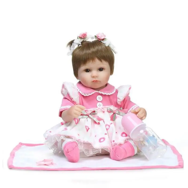 45 см Кукла реборн Мягкая силиконовая кукла для маленьких девочек милая детская