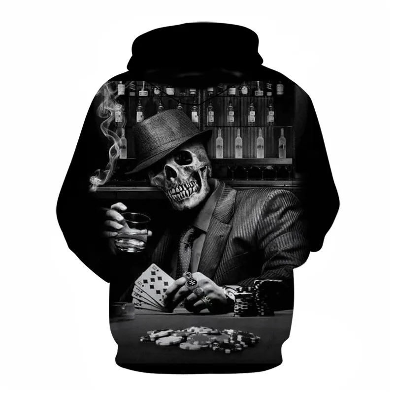 Skull Printed 3D Sweatshirt Men Women Black Design Hoodies Homme Autumn Long Sleeve Tracksuit For Male Hoody Drop Ship