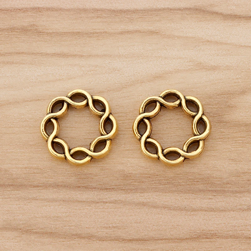 50 шт. Открытое кольцо под античное золото с кольцом для браслетов и ожерелий