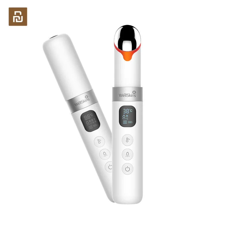

New Youpin WellSkins LCD Display Color Light Eyes Massager Wand USB Eye Beauty Stick Heated Black Gallstone Magnetic Vibration