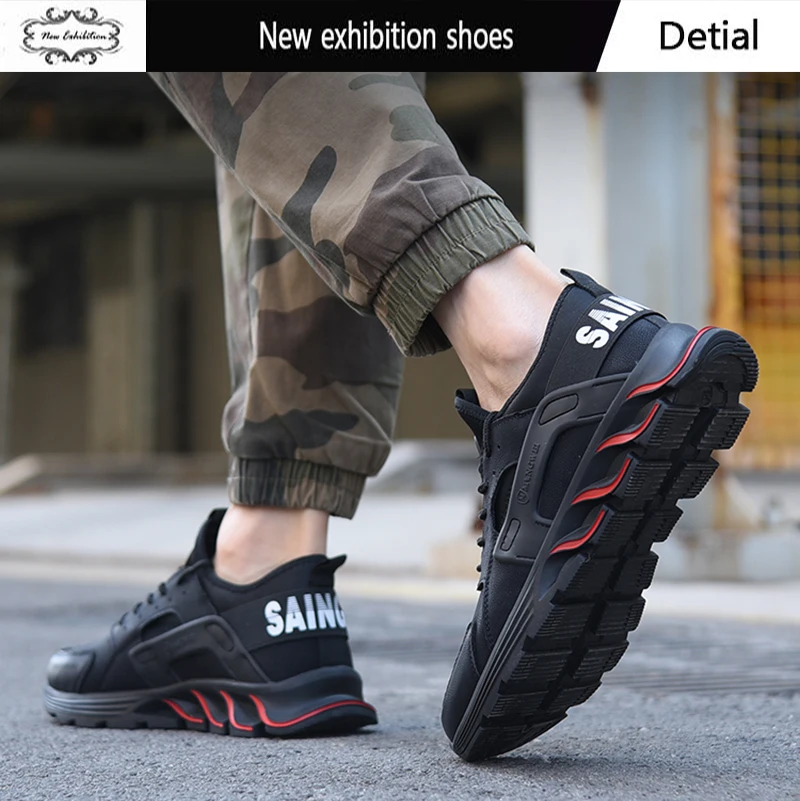 New exhibition waterproof Safety Shoes Autumn Winter Outdoor Men Steel Toe Cap Anti-smashing fashion Lightweight work Boots