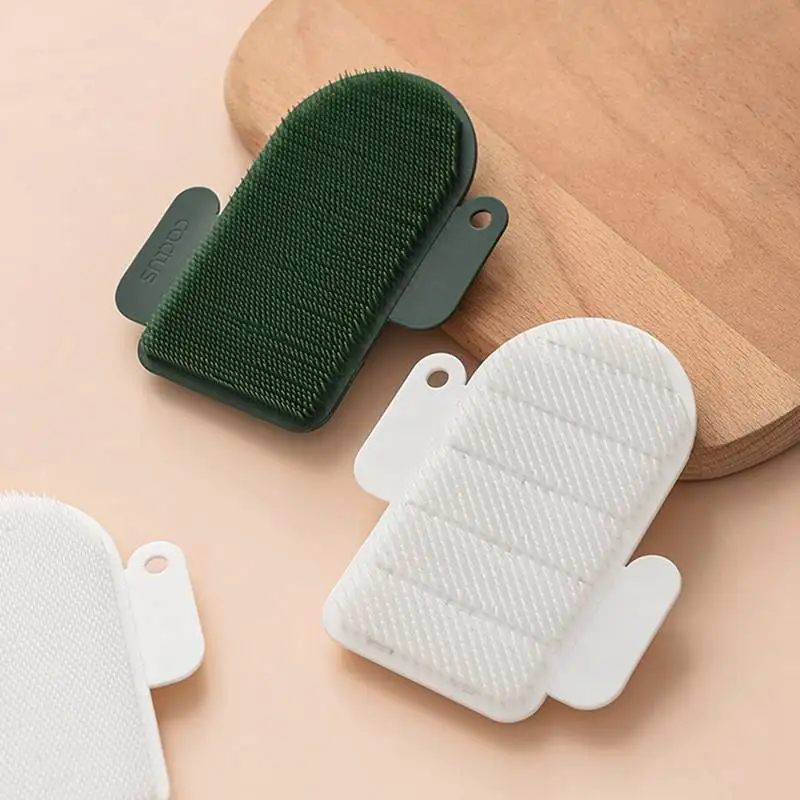 

2 Pcs Cactus Bristles Brush Scrub Potato Bendable Cutting Board Gap Wipe Kitchen Cleaning Brush For Fruit Vegetable Pan