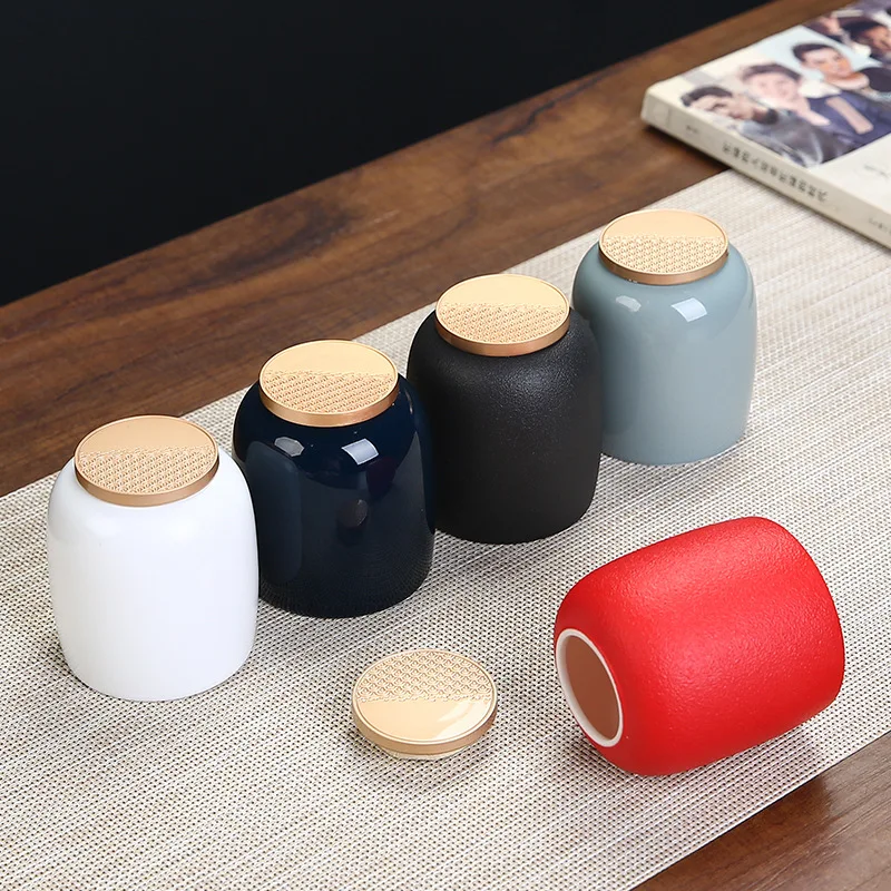 Керамическая фотоемкость с маленькими цифрами герметичная Золотая для хранения