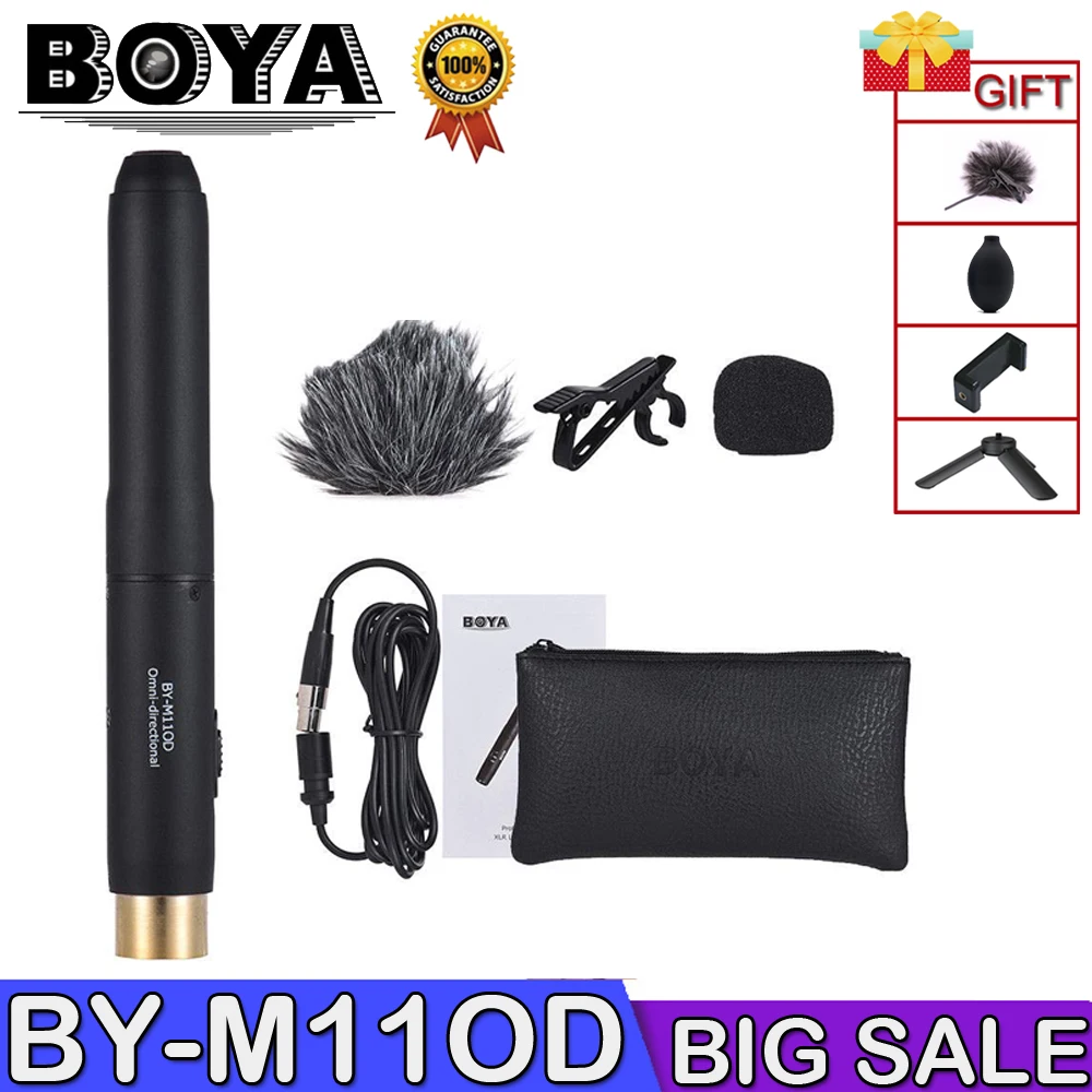 BOYA BY-M11OD профессиональная всенаправленная XLR Lavalier микрофонная система для