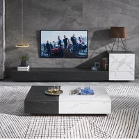 light luxury floor cabinet simple rock panel coffee table tv cabinet living room furniture