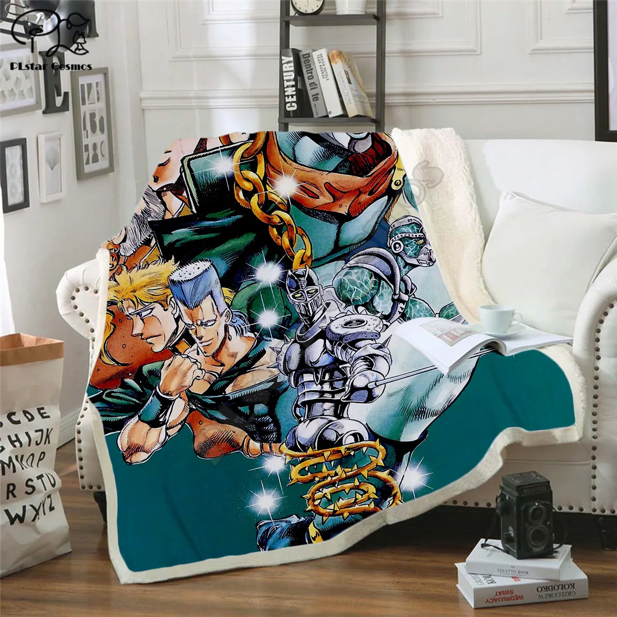 

JoJo's Bizarre Adventure pattern Fleece Blanket 3D full printed Wearable Blanket Adults/kids Fleece Blanket drop shippng style