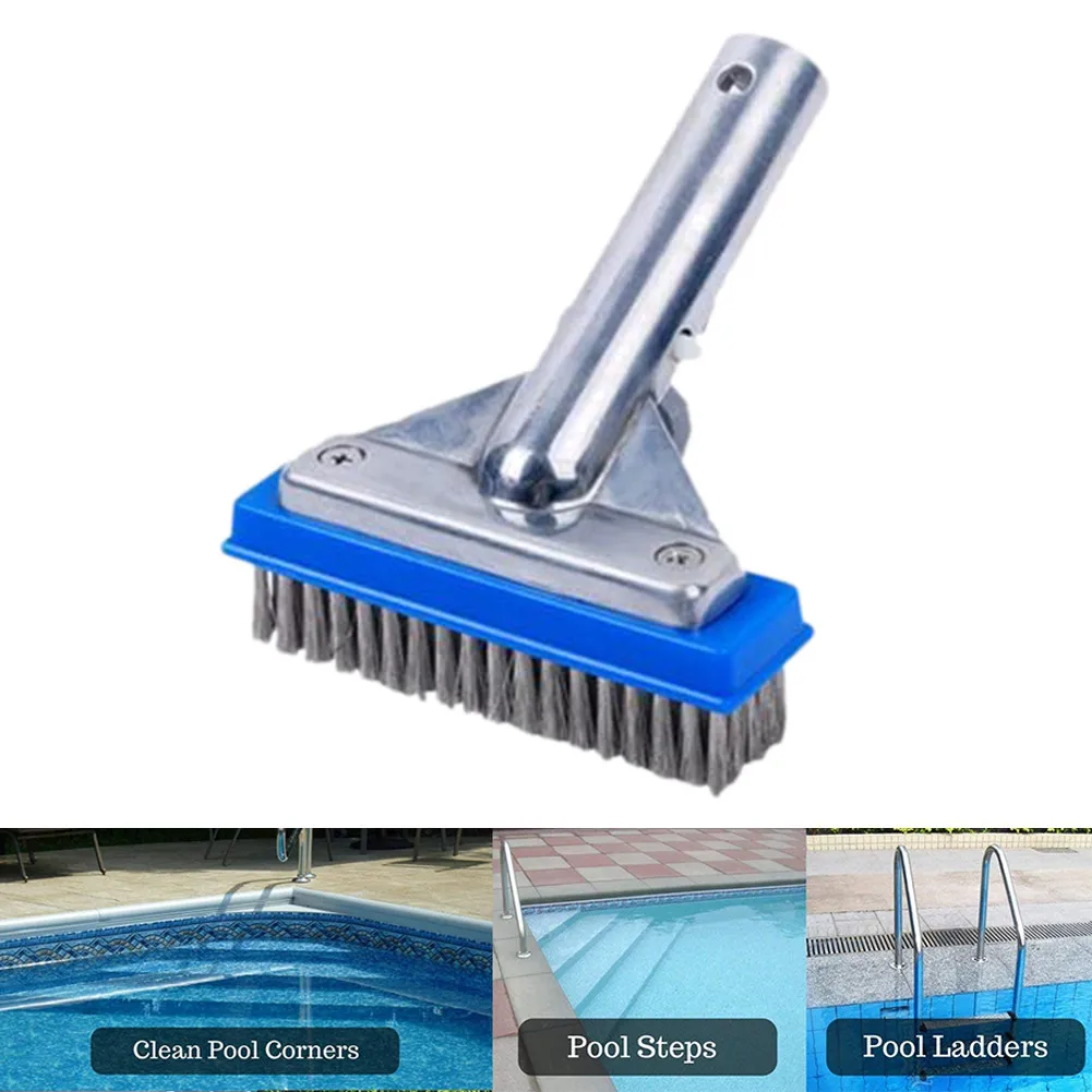 Синяя + серебристая летняя щетка алюминиевая сверхпрочная для чистки бассейна