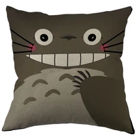 japanese anime totoro pillow covers cases cotton linen zippered square decorative pillowcase outdoor office home cushion