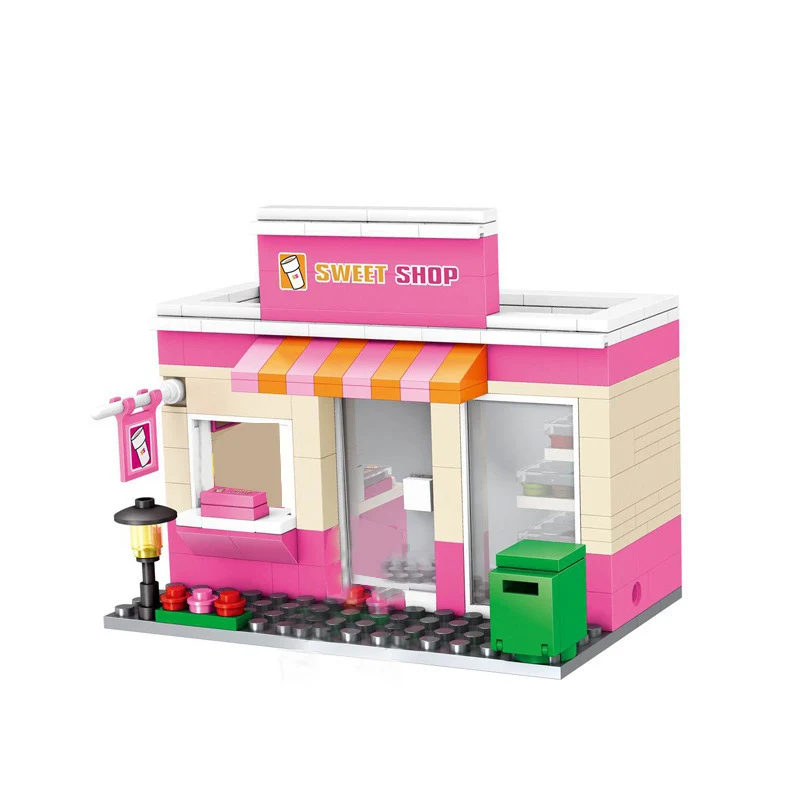 Розничный магазин совместимый с архитектурой миниатюрный город вид на улицу