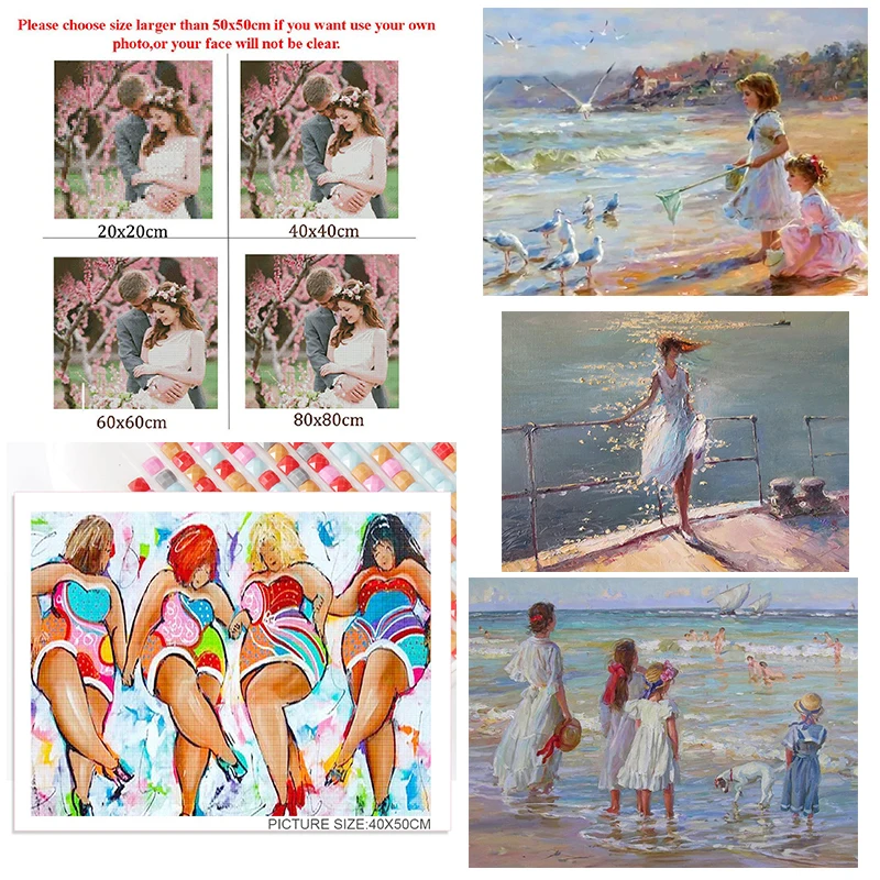 

Diy Diamond Painting Custom Figures Painting Beach Seagull Holiday Square Diamond Round Diamond Cross Stitc Mosaic Home Decora