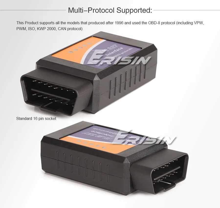 Erisin ES380 ELM327 Wi-Fi OBDII адаптер сканера автомобиля диагностический сканирующий инструмент для iOS Android телефон