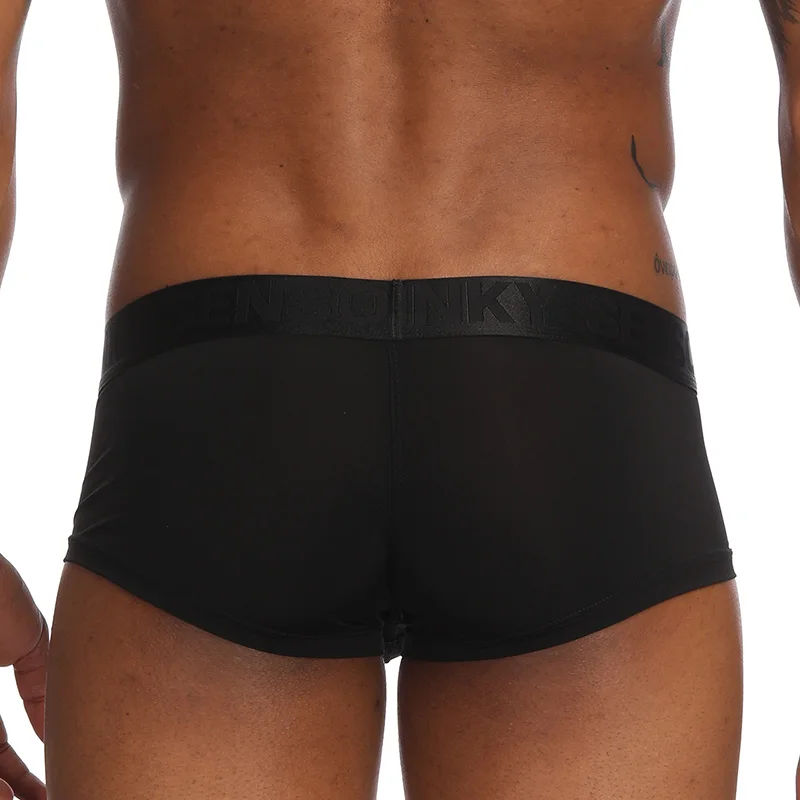 Мужские трусы-боксеры мягкие трусы из ледяного шелка с u-выпуклой подкладкой для