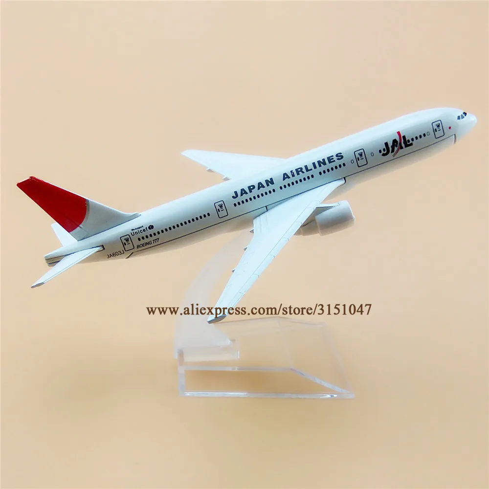 Модель самолета из металлического сплава 16 см авиакомпании Air Jal Japan Airlines модель