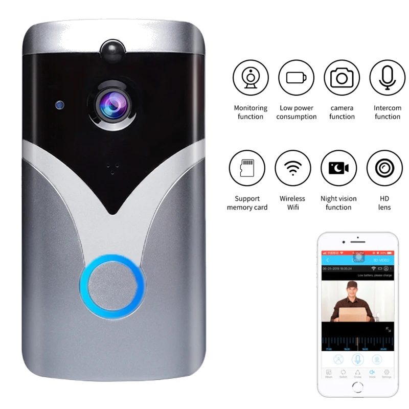 

M20 умный дверной звонок беспроводной Wifi умный видеодомофон дверной звонок камера визуальный домофон IP дверной звонок беспроводная домашня...