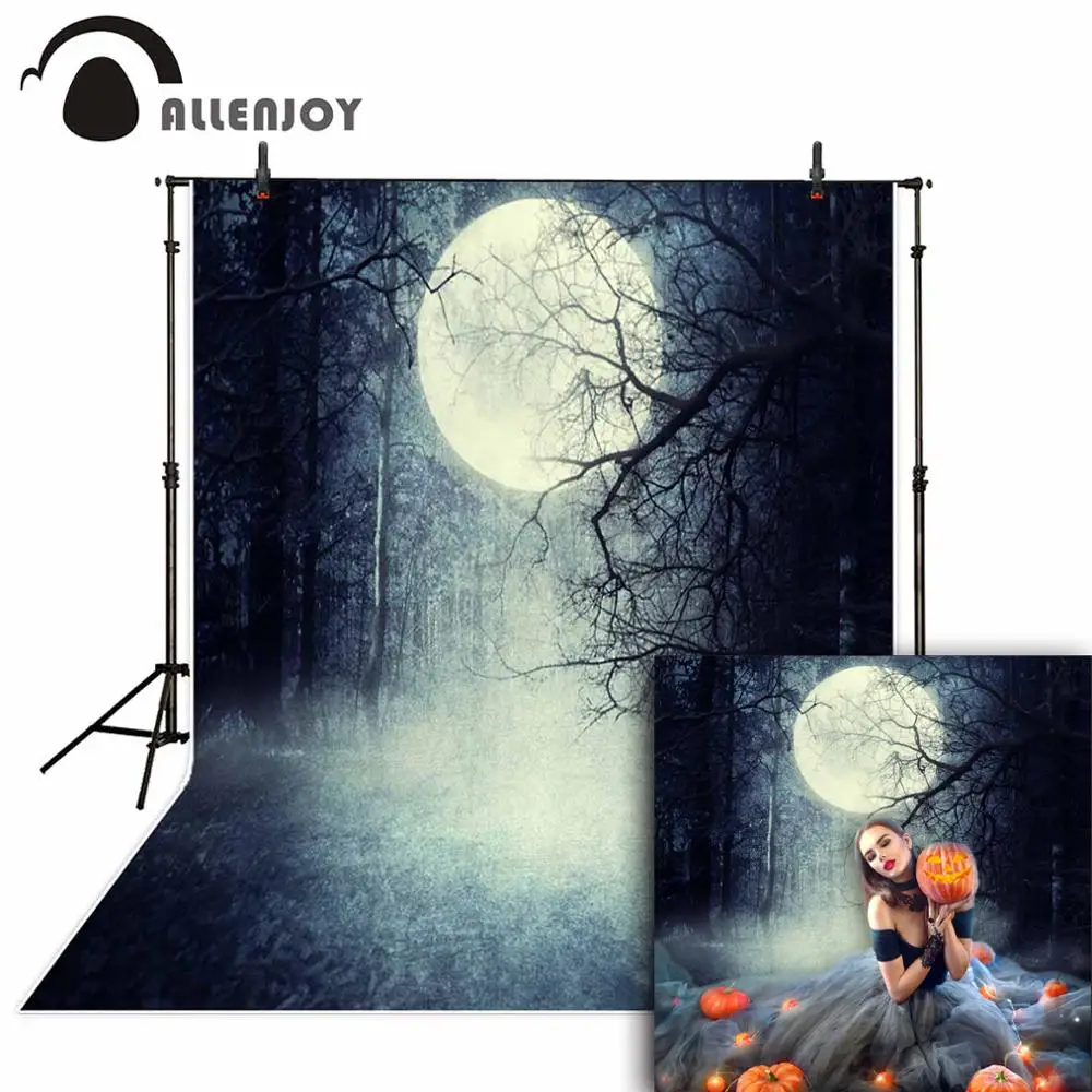 Allenjoy фон на Хэллоуин ужасный лес винтажный лунный фон для фото для детской фотосъемки фоны для фотостудии