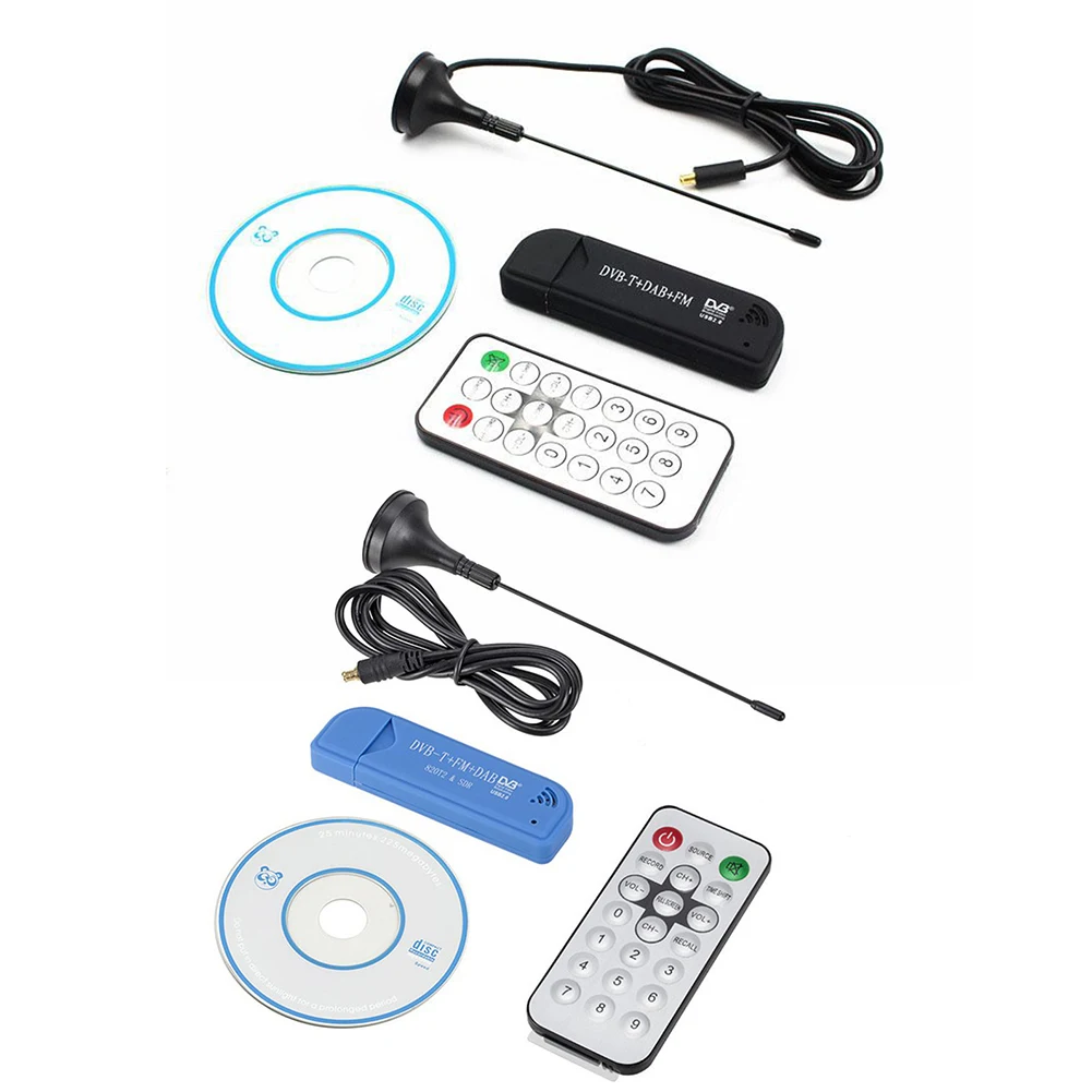USB 2.0 DVB-T DAB FM SDR Receiver RTL2832U+R820T2 TV Tuner with Antenna Remote Control Support Real Time Digital Video | Электроника