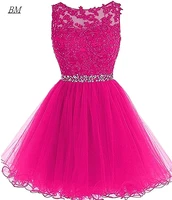 bm short homecoming dresses formal tulle applique crystal sparking princess celebrity party graduation dresses bm637