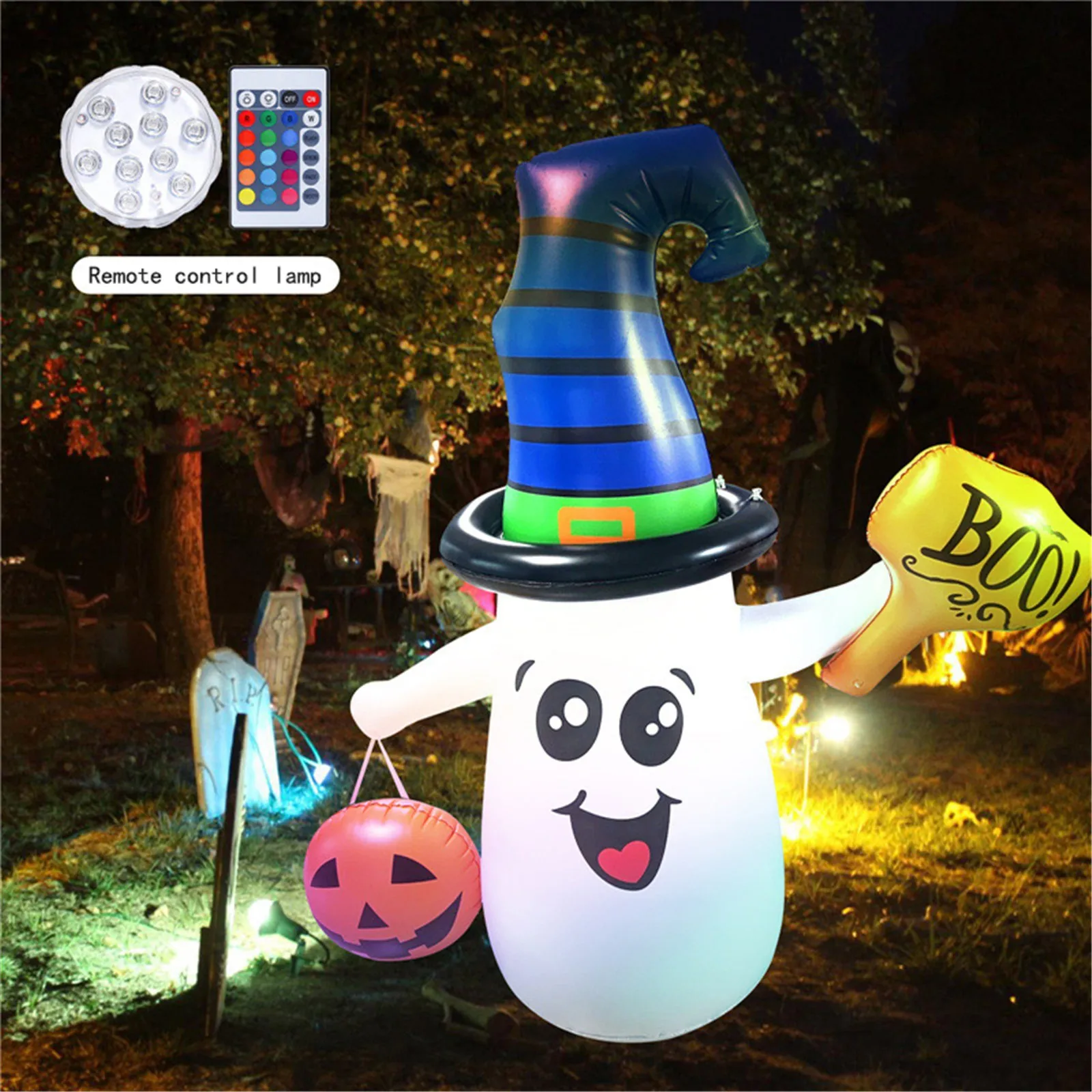 

1Pc Halloween Decorations For Indoor And Outdoor Use Inflatable Snowman Tumbler Halloween Masquerade Scary Party Cosplay Props