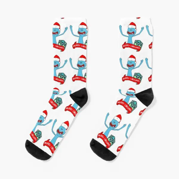 

Теплые рождественские носки Mr Meeseeks, зимние милые хлопковые осенние спортивные удобные черные носки унисекс для девочек