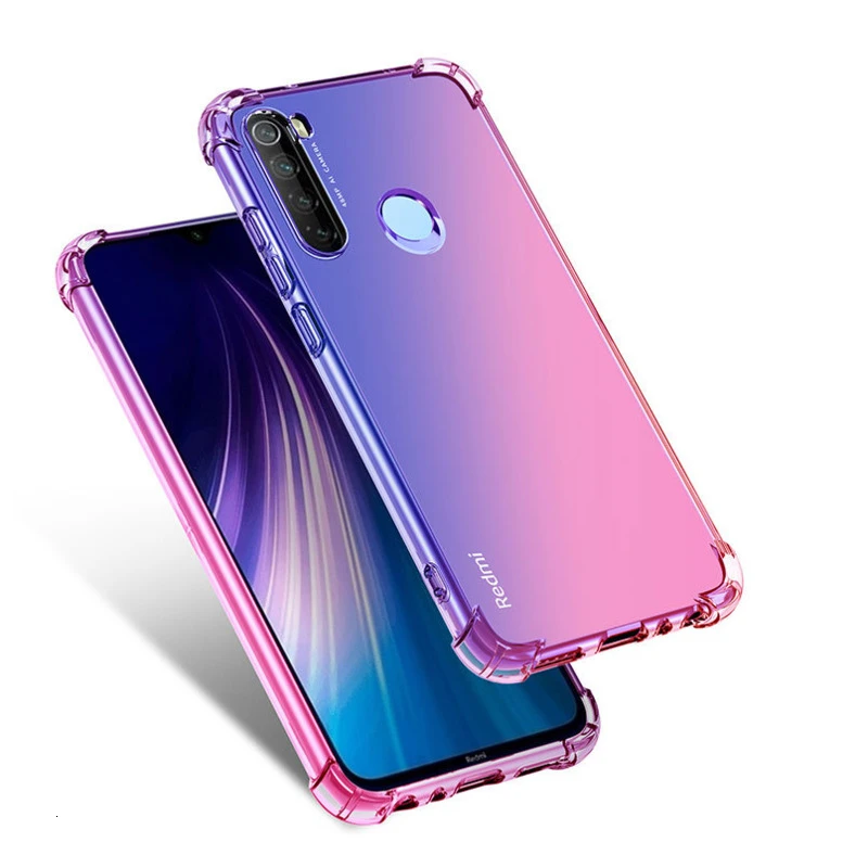 Мягкий ТПУ чехол с градиентом для Xiaomi Redmi Note 7 8 6 Роскошные Защитные Чехлы телефона