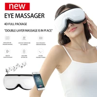 4d smart electric vibration massager bluetooth eye care instrument hot compress glasses music fatigue dark circle winkle relief