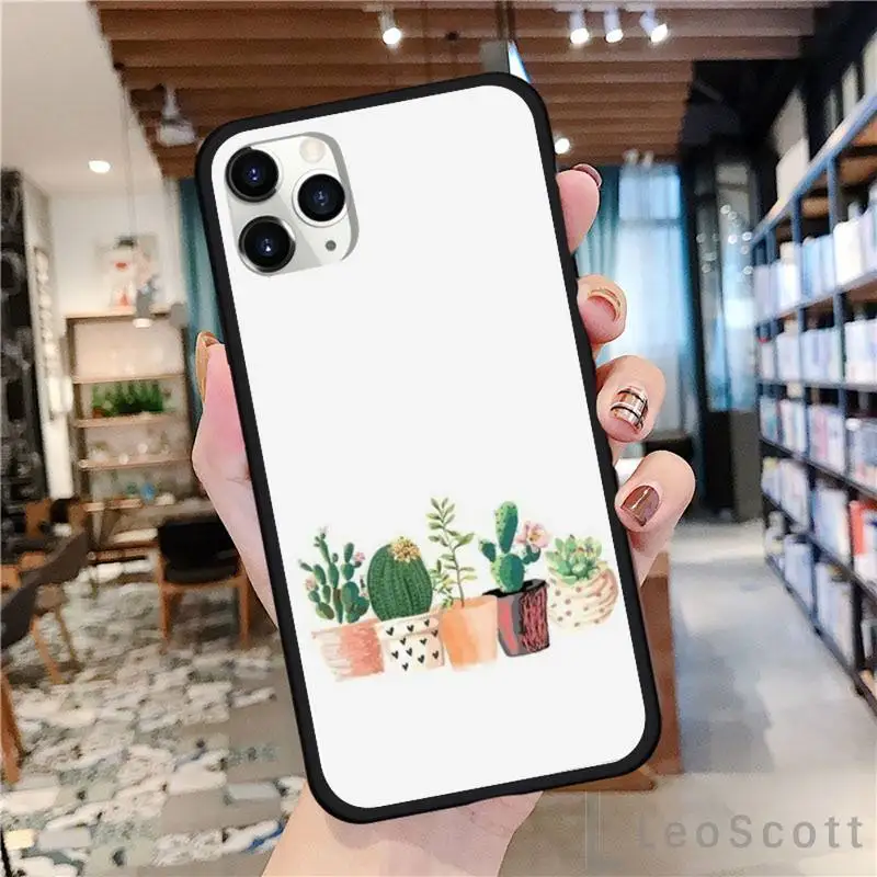 

Candy Color Cactus lovely Phone Case For iphone 8 11 12 Redmi note 8 9 s huawei p 30 pro lite plus cover shell funda