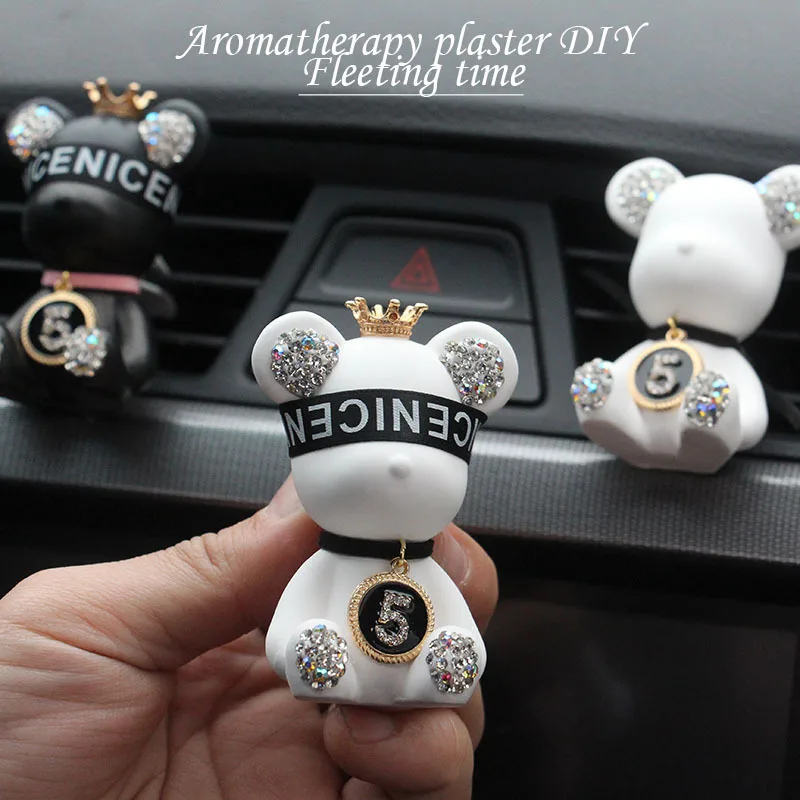 

Creative car supplies Diamond-studded bear car interior car perfume air outlet clip decoration car aromatherapy