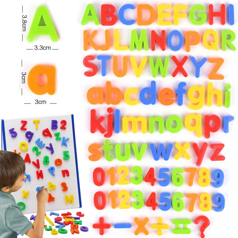 26pcs Magnetic Letter Numbers Alphabet Fridge Magnets Colorful ABC 123 Educational Kids Learning Spelling Counting Education Toy