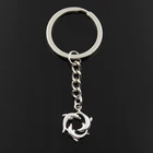 Новый модный брелок 21x16 мм Три Дельфина шоу Подвески DIY мужской серебряный цвет автомобильный брелок кольцо держатель сувенир для подарка