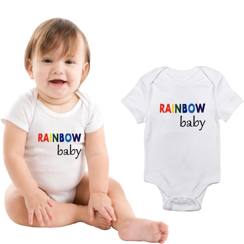 

Хлопковые детские комбинезоны для девочек и мальчиков, Детский комбинезон с короткими рукавами, Радужный детский летний комбинезон с буквенным принтом, Одежда для новорожденных