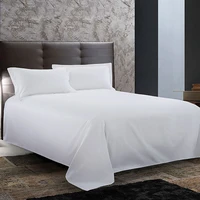 double pure white bed linen for hotel hospital beauty salon bed linen polyester cotton luxury bedding bedroom single bed sheet