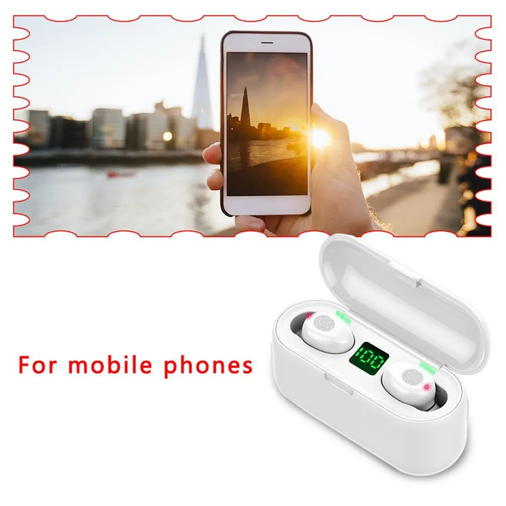 

TWS Bluetooth 5.0 Wireless Earphones Earbuds Sports 9D HiFi Stereo Wireless Bluetooth Headphones with 2200mAh Charging Box