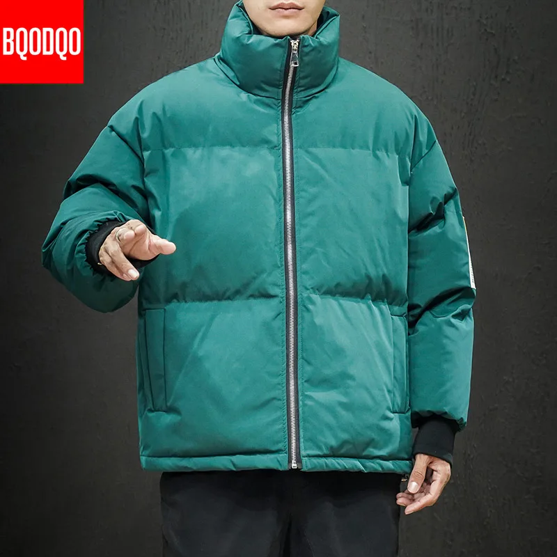 M 5XL зимняя куртка Мужская парка Белая теплая модная с воротником стойкой