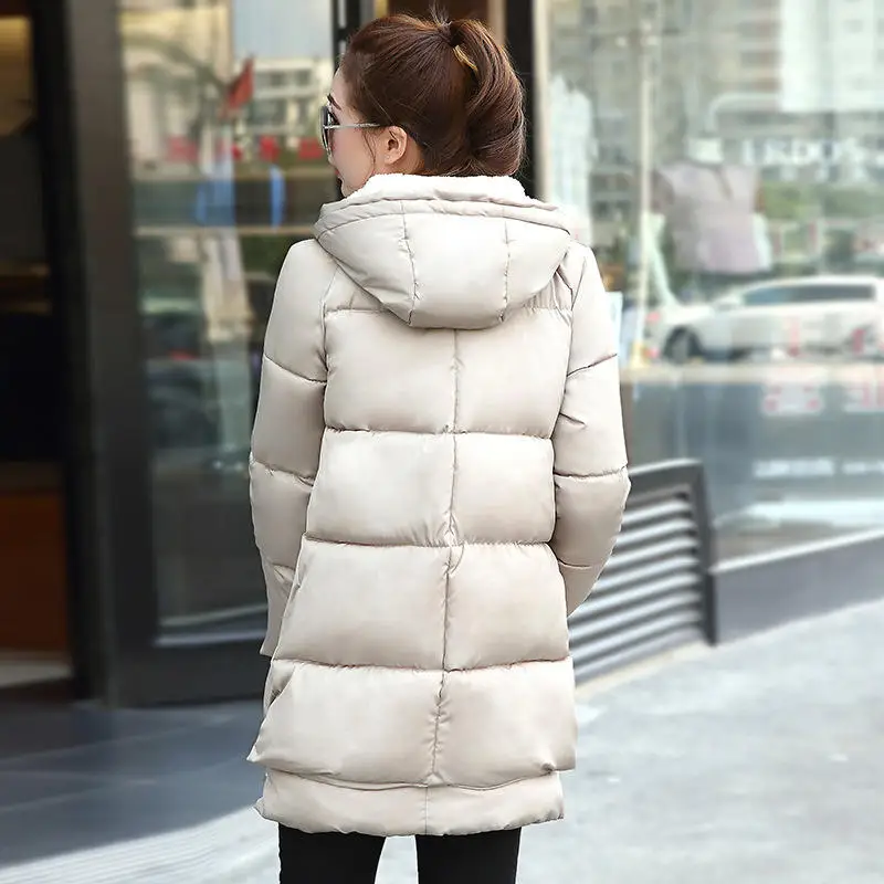 

Winter Jacket Women Parkas Fashion Loose Down Cotton Coat Female Plus Size Hooded Pockets Winter Jackets For Women Coats Q2832