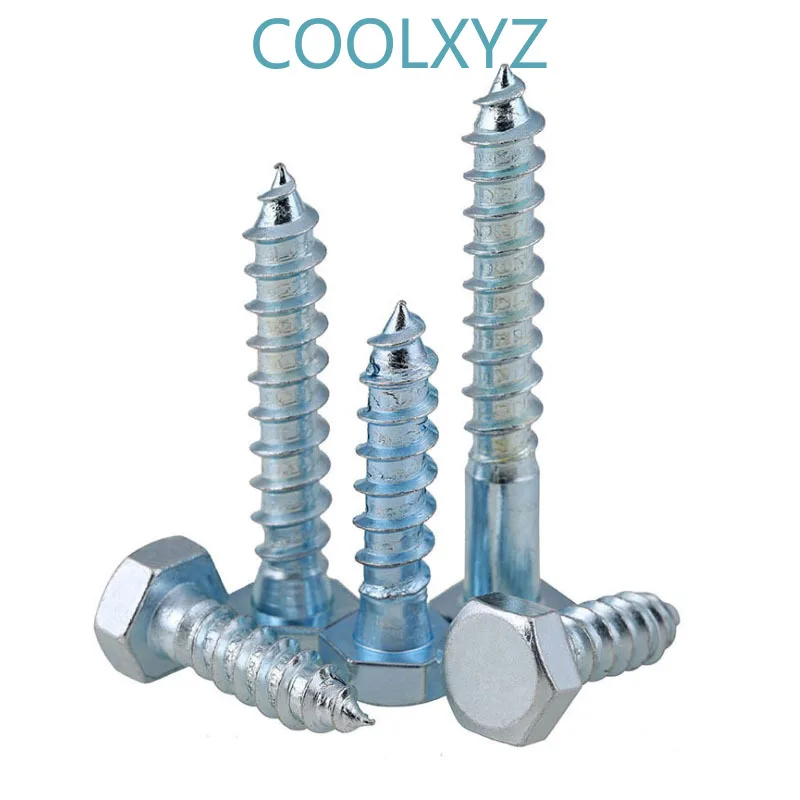 CoolXYZ Самонарезающий винт с шестигранной головкой DIN571 Zincing внешний шестигранник