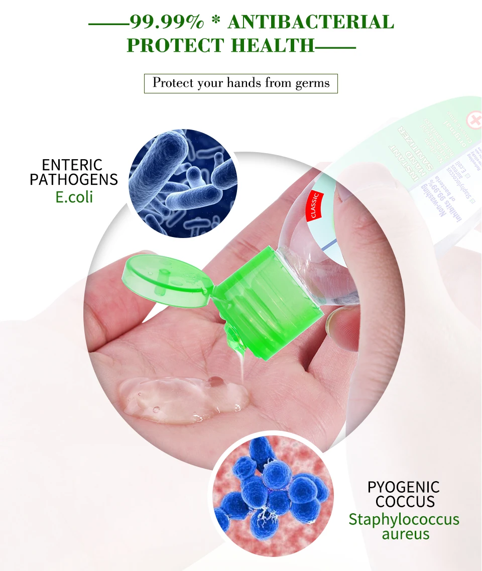 Антибактериальное дезинфицирующее средство для рук без стирки 200 мл одноразовый