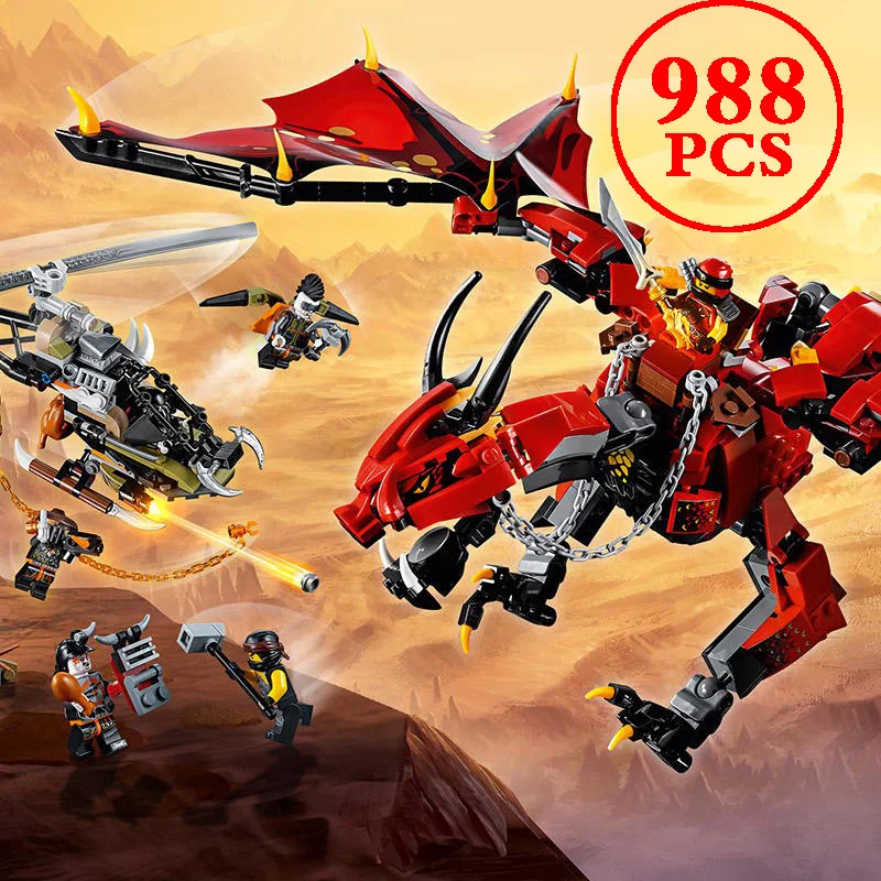 

Пламя шпион Бог Дракон фантом ниндзя мех летающий дракон креативный сборный строительный блок игрушка подарок