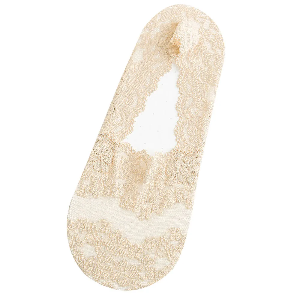 Женские летние носки для девочек хлопковые кружевные нескользящие башмачки с