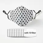 ПАЛЕСТИНА Палестинская keffiyeh анти пыли половина уход за кожей лица маска для лица с PM2.5 фильтры 5 слоев защиты для Для мужчин женский, черный Для мужчин черный