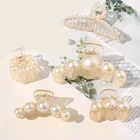 Женские Классические заколки для волос с большим жемчугом, модные заколки-крабы для волос, аксессуары для волос для девочек, заколки для волос, Женский орнамент, заколка для волос