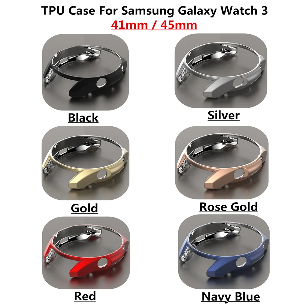 

Protective Case For Samsung Galaxy Watch 3 41mm 45mm Watch Cover Matte TPU Protector Smart Watch Accessories Frame Shell