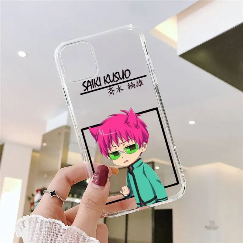 

Saiki Kusuo Phone Case Transparent soft For iphone 5 5s 5c se 6 6s 7 8 11 12 plus mini x xs xr pro max