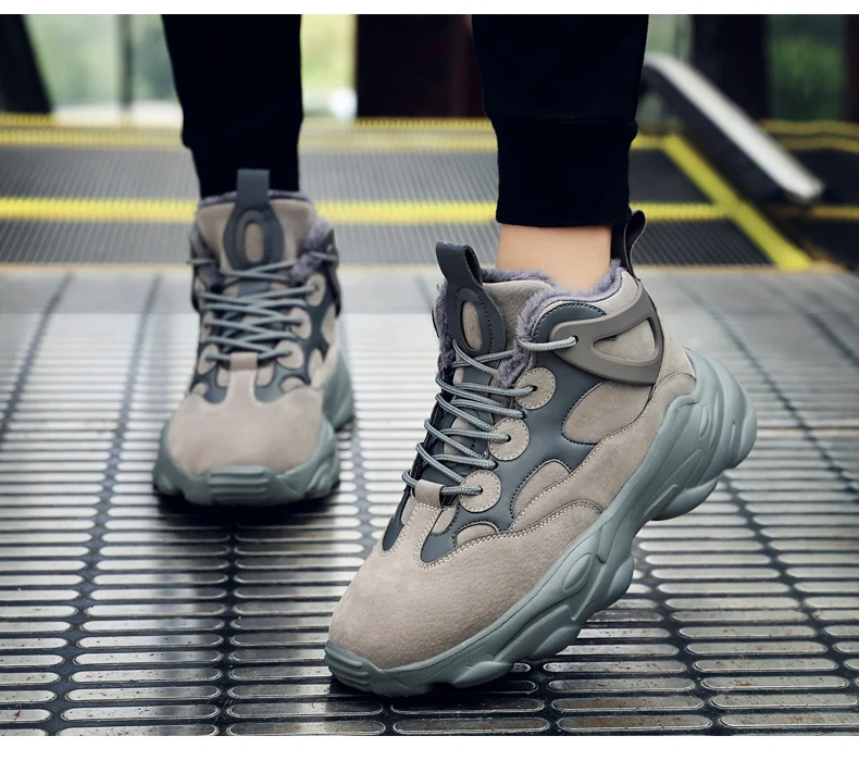 Men's Sneakers Casual Plus Velvet Winter Warm Short Ankle women Boots Plush Man's High-top women Snow Shoes Обувь Мужская