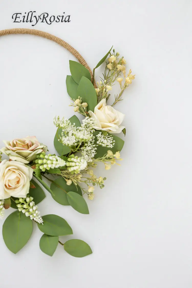 Дизайн на заказ Ins стиль невесты ручной цветок корзина Круглый Цветок для