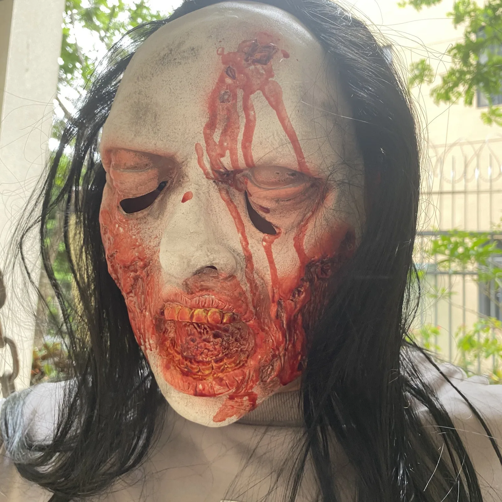 Маска с ужасным лицом зомби плохое лицо для Хэллоуина страшное страшная черная