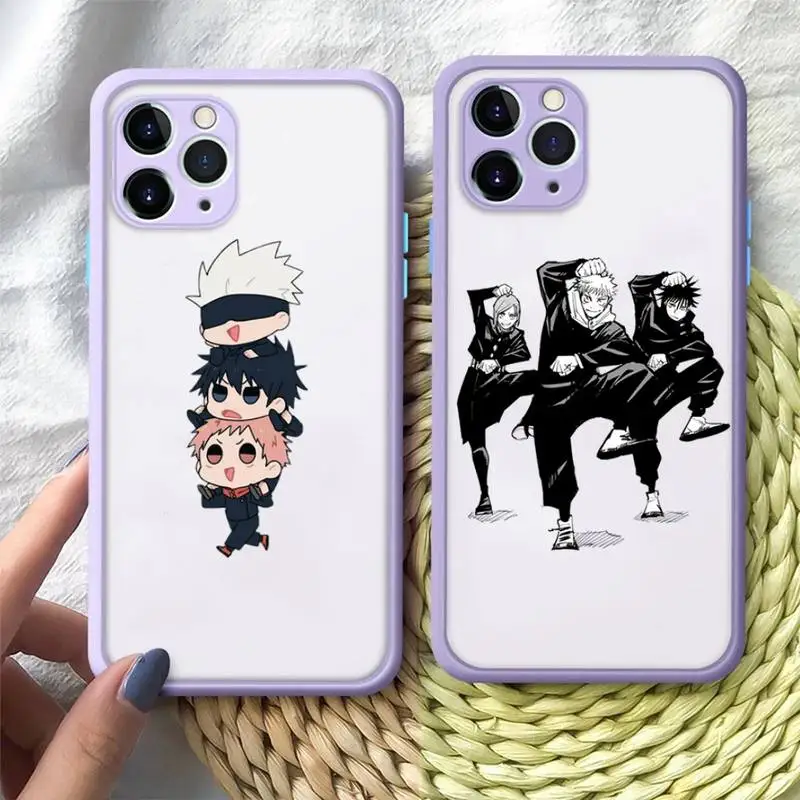 

Jujutsu Kaisen Satoru Gojo anime Phone Case Matte Bumper Phone Case For iphone12 11 Pro Max X XS Max XR 7 8 Plus 12mini