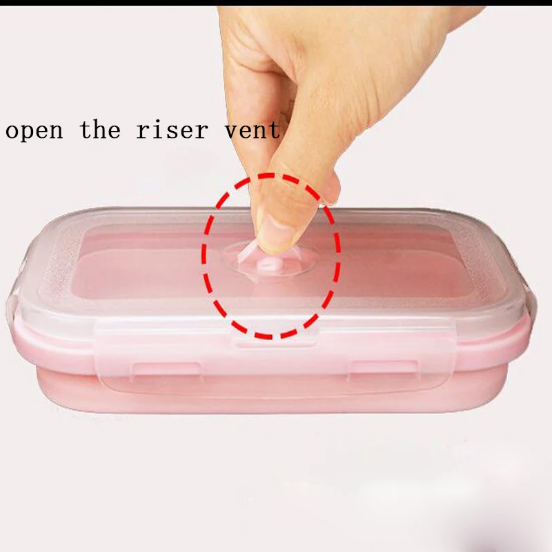 Портативный Силиконовый Складной Контейнер Bento Ланч бокс для еды посуда детей и