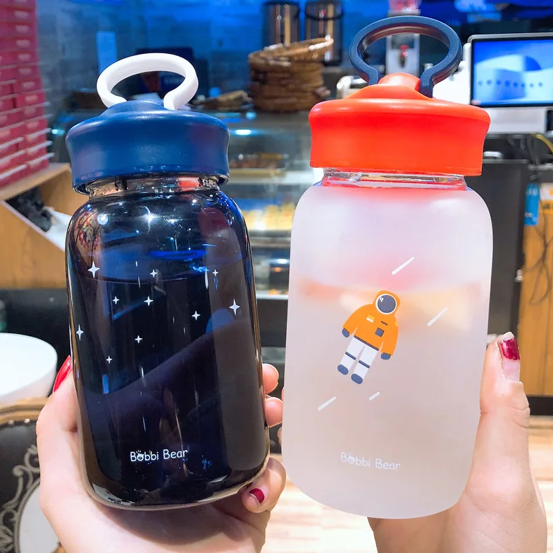 Стеклянная креативная индивидуальная стеклянная портативная бутылка для воды