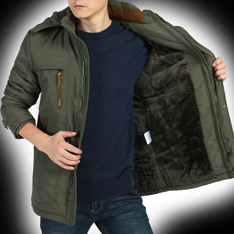 Winter Fleece Lined Padded Warm Keeping Cotton-Padded Coat Men's Clothing plus-Sized plus Size Tooling Style Padded Jacket